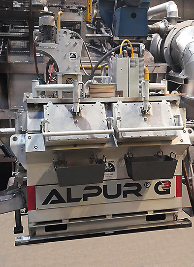 ALPUR®G3-CC line, the one-rotor model, installed on a continuous casting line (RONDAL, Slovenia).